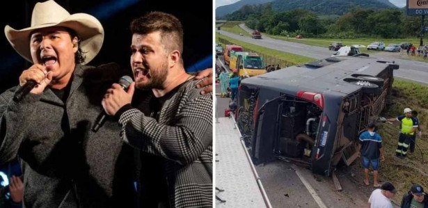 ACIDENTE ALEKSANDRO vídeo mostra ônibus da dupla Conrado e Aleksandro