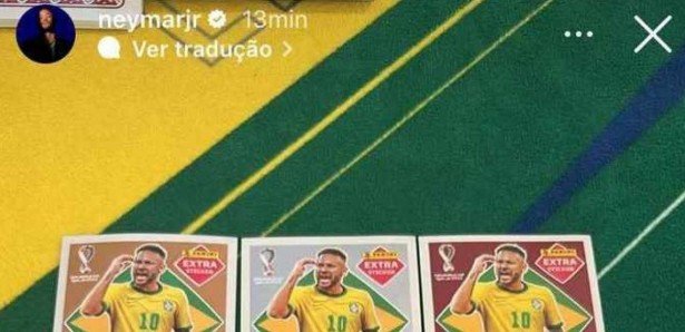 NEYMAR Craque do PSG posta foto todas as suas figurinhas lendárias