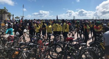 Ciclistas se reuniram no Marco Zero
