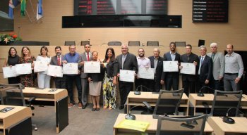 Entre os homenageados estavam o comentarista Aroldo Costa e o coordenador de esportes da TV e Rádio Jornal, Tiago Morais