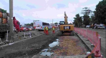 A previsão para a obra ser concluída é em até dois meses.