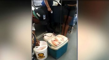 As imagens do peixe sendo vendido no metrô foram feitas por passageiros e se espalharam através do WhatsApp