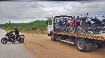 A maior parte dos veículos apreendidos na fiscalização eram motos do tipo cinquentinha