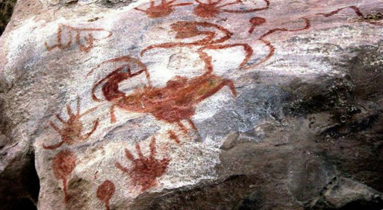 Pintura rupestre dos sítios arqueológicos do Parque Estadual de Monte Alegre 