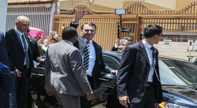 O presidente Jair Bolsonaro durante visita a Ceilândia 