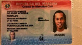 Documento paraguaio de Ronaldinho Gaúcho que foi apreendido
