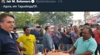 Bolsonaro visitou comerciantes em ruas de Brasília na manhã deste domingo (29)