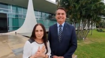 Regina Duarte e Jair Bolsonaro