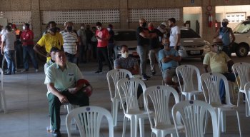 A concentração foi às 8h, na sede do Sindicato dos Rodoviários