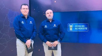 Aroldo Costa e Maciel Junior (direita) também transmitem a Copa do Nordeste na TV Jornal.