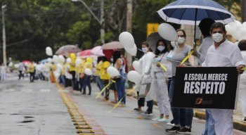 Protesto das escolas particulares no Palácio.