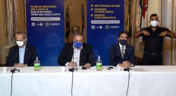 Coletiva de imprensa com os secretários de Educação, Saúde e Desenvolvimento Econômico