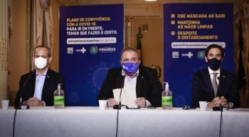 Coletiva de imprensa com os secretários de Educação, Saúde e Desenvolvimento Econômico