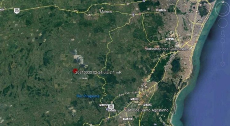 Mais um tremor de terra é registrado na Região Metropolitana do Recife