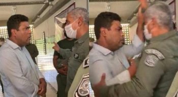 O comandante não quis permitir a entrada do deputado no auditório