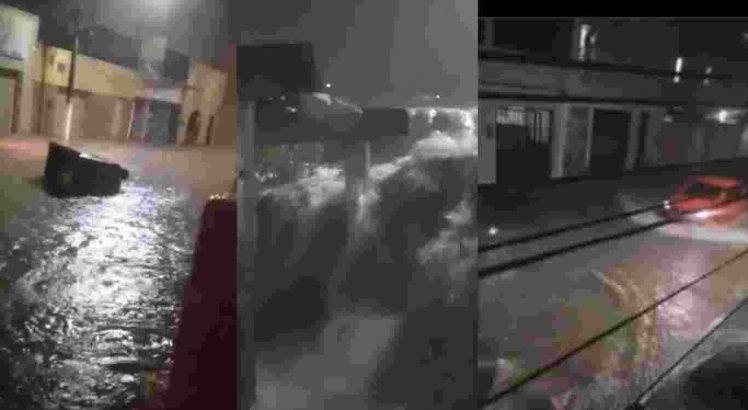 Chuvas em Garanhuns provocam alagamento e uma mulher desaparece ao cair em cratera; veja vídeos