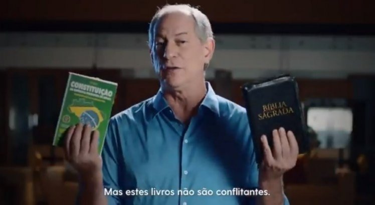 VÍDEO: Ciro Gomes diz que Bíblia e Constituição 'não são conflitantes', e que país se formou no 'berço do cristianismo'.