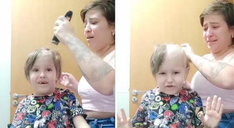 'Força Chico': mãe se emociona ao raspar cabelo do filho diagnosticado com leucemia; veja o vídeo