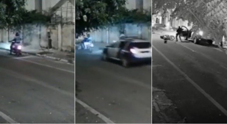 Guarda municipal atropela moto de assaltantes para impedir crime; veja o vídeo