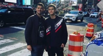 Michael Ballack e o filho falecido, Emilio Ballack, em foto publicada na redes sociais