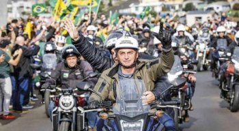 Bolsonaro em motociata em agosto em Santa Catarina
