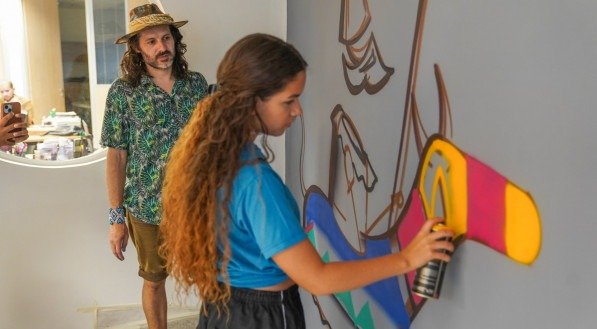 Oficina de grafite com Alem&atilde;o Art no IJCPM.