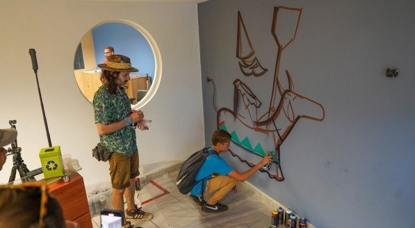 Oficina de grafite com Alem&atilde;o Art no IJCPM.