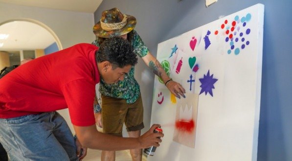 Oficina de grafite com Alem&atilde;o Art no IJCPM.