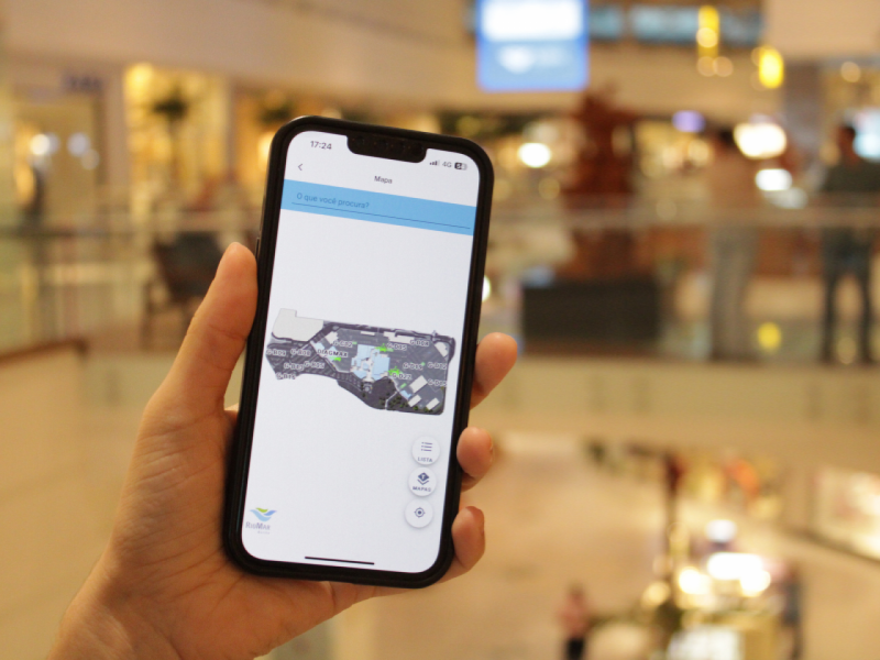 A imagem mostra o geolocalizador do App RioMar Recife.