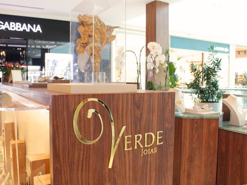 Detalhe do balcão do quiosque 