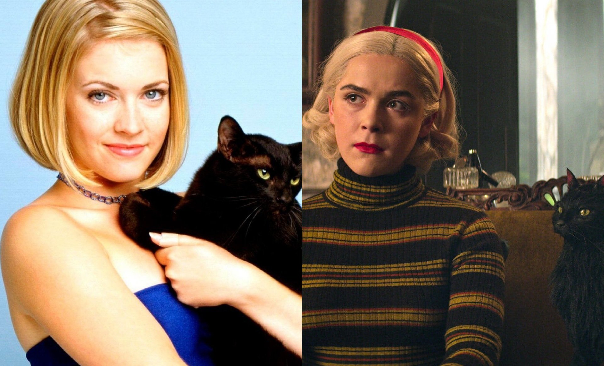 Sabrina Spellman dos anos 90 e Sabrina Spellmanda série da Netflix lado a lado Sabrina Spellman dos anos 90 e Sabrina Spellmanda série da Netflix lado a lado