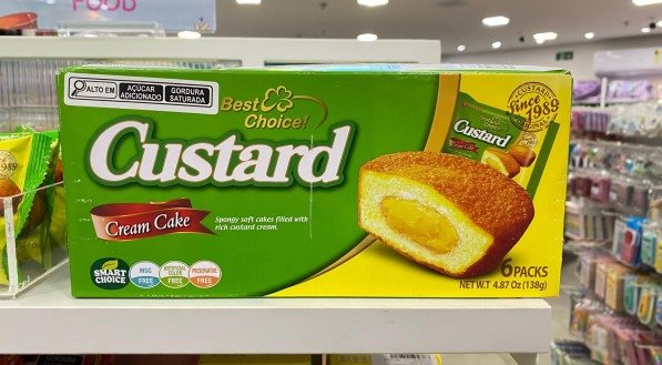Os bolinhos Orion vêm no delicioso sabor de custard, um creme saboroso de leite.