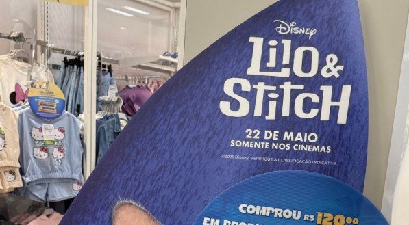 Na C&A, R$120 em compras de produtos licenciados dá um ingresso para Lilo & Stitch no Cinemark Jardins