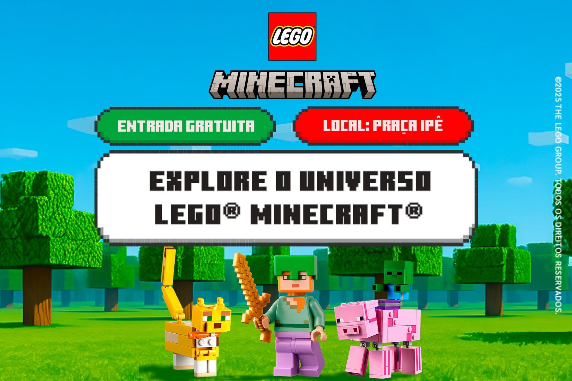 Explore o universo LEGO® Minecraft®: conheça cada atração do evento!