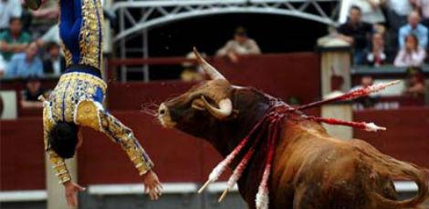 As touradas são um espetáculo popular na Espanha