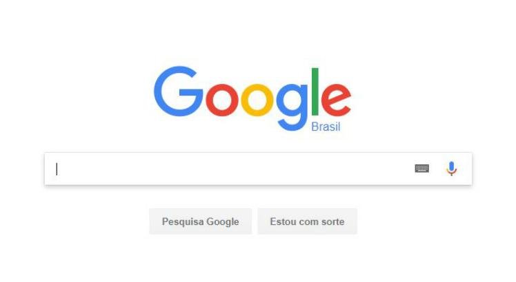 P&aacute;gina inicial do buscador mais popular da internet 