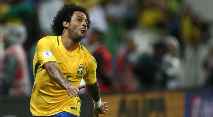 O lateral-esquerdo Marcelo estava à disposição da seleção brasileira