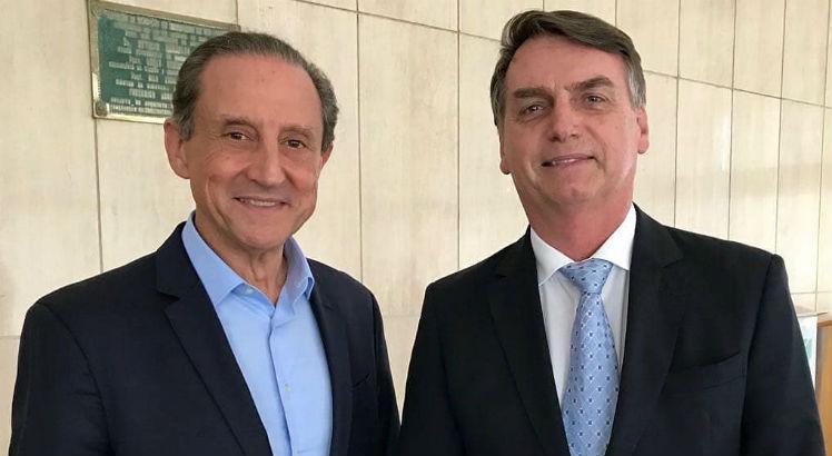 O presidente da Federa&ccedil;&atilde;o das Ind&uacute;strias do Estado (Fiesp), Paulo Skaf, e o presidente do Brasil, Jair Bolsonaro