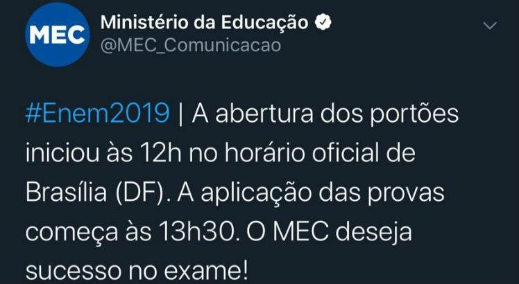 Suspensão do horário de verão faz MEC errar abertura dos portões no Twitter
