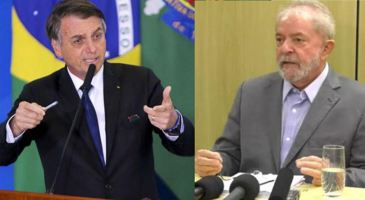 O presidente Bolsonaro e o ex-presidente Lula