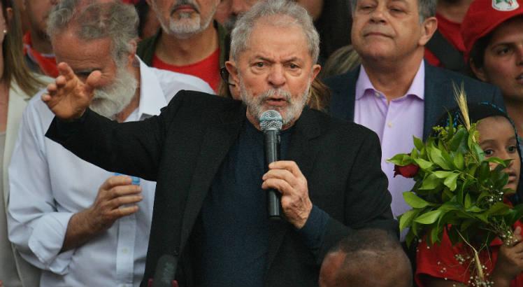 Ex-presidente Lula (PT) em ato pol&iacute;tico