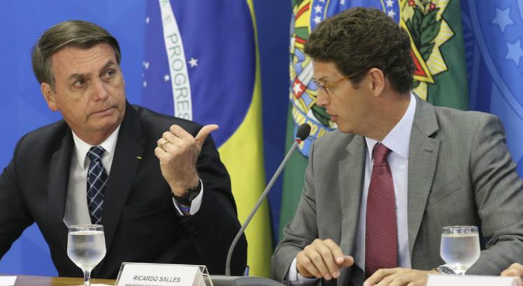 Bolsonaro e o ministro do Meio Ambiente, Ricardo Salles (Foto: Fabio Rodrigues Pozzebom/Agência Brasil)