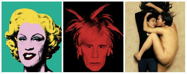 1. À la Marilyn Monroe do quadro de Andy Warhol, de 1962 2. Como Andry Warhol, do autorretrato do artista de 1986 3. ohn Lennon e Yoko Ono no polêmico clique de Annie Leibovitz (1980) 