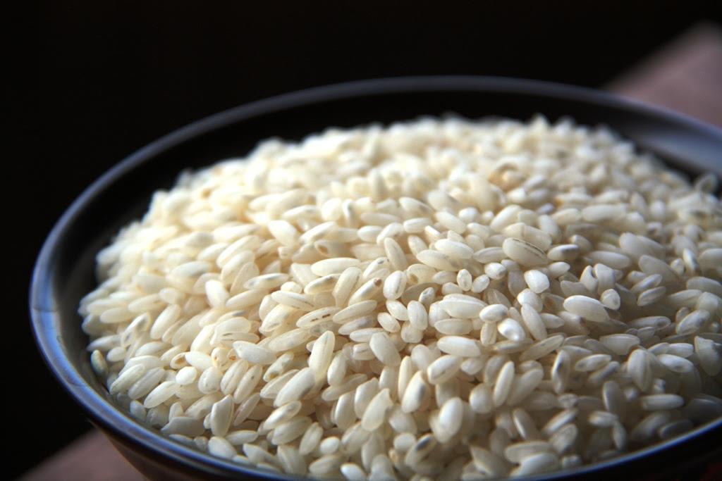 Esse é arroz carnaroli; bom para risotos