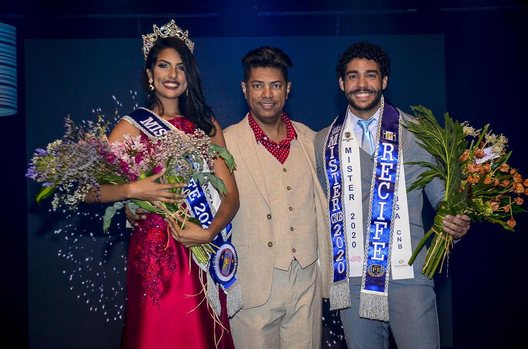 Miss e Mister Recife 2020 com o coordenador estadual Miguel Braga (Foto: Divulgação)