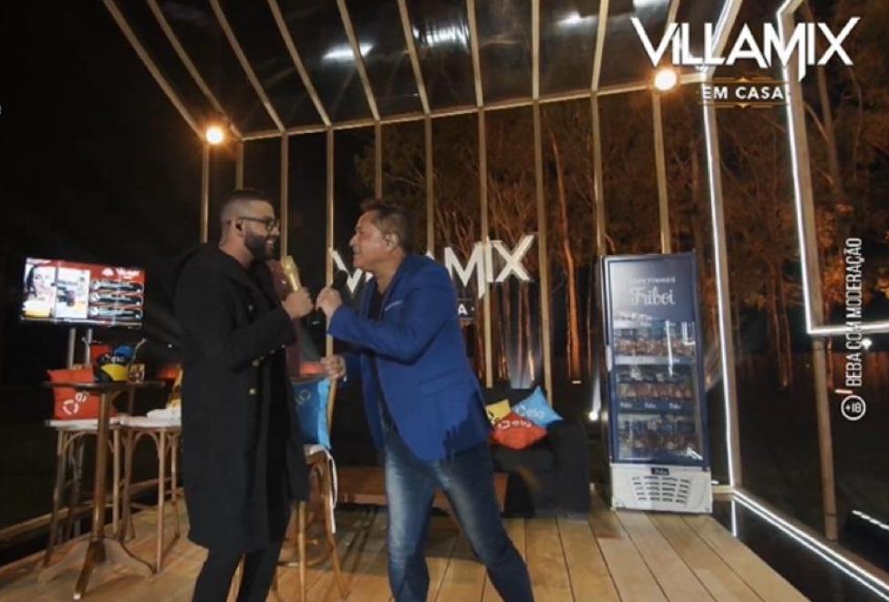 Gusttavo Lima e Leonardo participaram do Villamix em casa (Foto: Reprodução/Youtube)