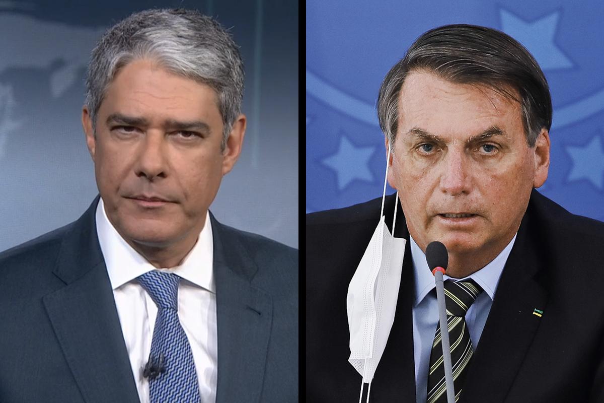 William Bonner e Jair Bolsonaro (Imagens: Reprodu&ccedil;&atilde;o)