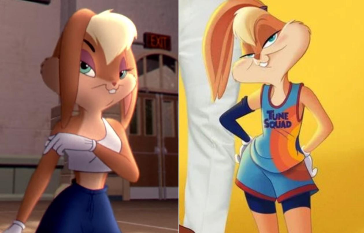 A personagem Lola Bunny nas duas diferentes versões em Space Jam (Foto:Reprodução)