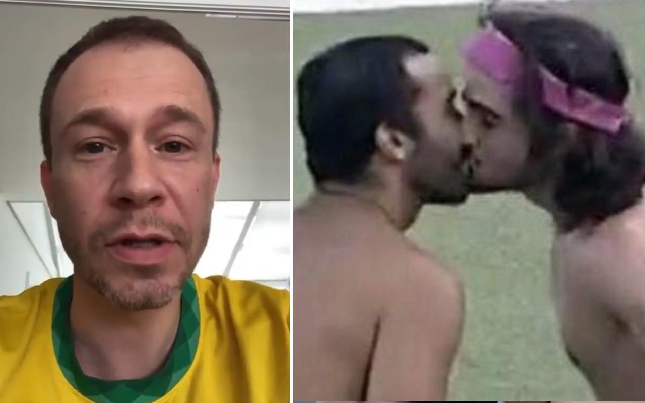 Tiago Leifert se revolta com censura ao beijo de Gilberto e Fiuk no 'BBB 21' (Imagem: Reprodução)