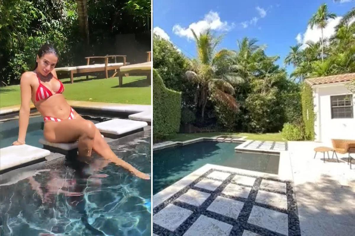 Anitta curtindo piscina de mansão localizada em Miami (Imagem: Reprodução)